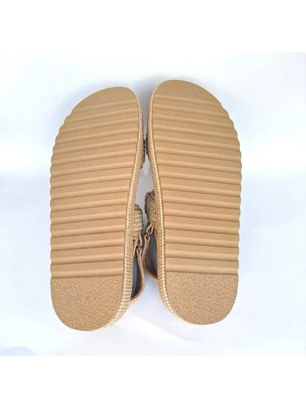 Steve Madden Bigmona Platform Sandals Natural Raffia Women Size 9